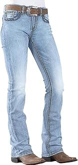 Women Bootcut Jeans 90s Mid Rise Straight Leg Stretchy Boot Cut Denim Pants Trendy