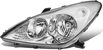 DNA MOTORING OEM-HL-0117-L Chrome Housing Factory Style Driver Side Headlight Replacement [Compatible with 02-03 Lexus ES300 / 2004 ES330]
