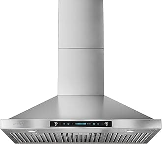 36-inch Wall Mount Range Hood 900 CFM Ducted/Ductless Convertible, Kitchen Chimney Vent Stainless Steel with Gesture Sensing & Touch Control Switch Panel, 2 Pcs Adjustable Lights(IKP02-36'')