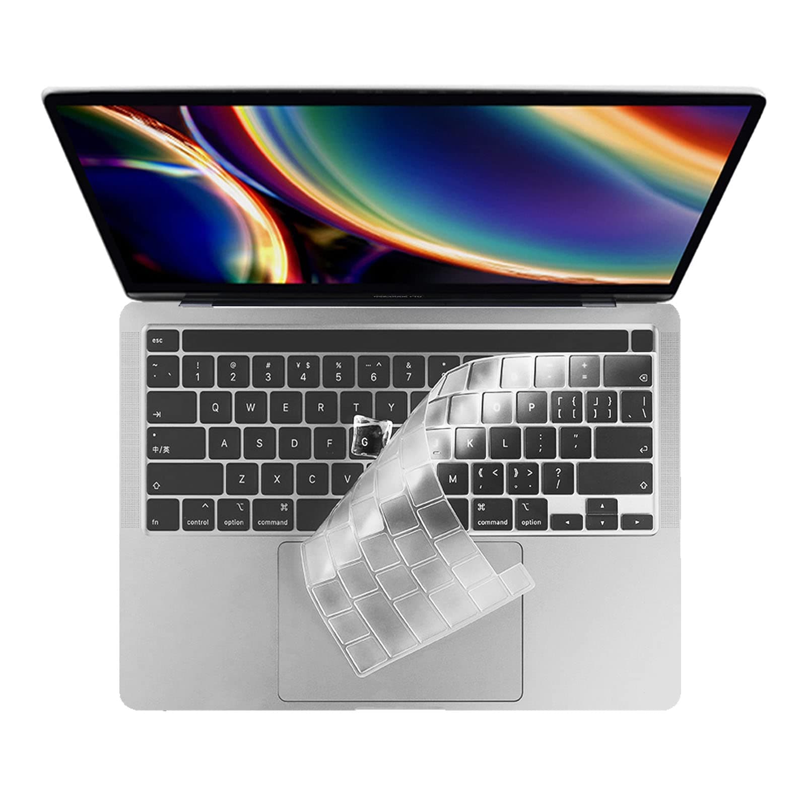 EooCoo Keyboard Cover Ultra Thin Compatible with MacBook Pro 13 inch 2024-2020 M2 M1 A2338 A2289 A2251 & MacBook Pro 16 inch A2141 2019 Release with Touch Bar & Retina Display, Clear