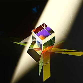 Mini K9 Crystal Glass Prism Cube,Optical Glass RGB Dispersion Prism X-Cube for Physics Teaching Art Decor Photography Props,15*15*15mm