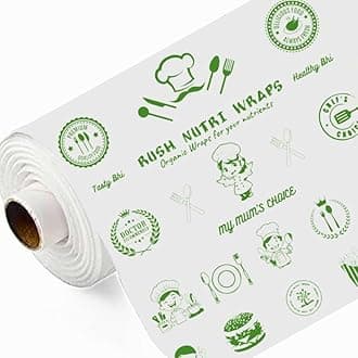 Rush Premium 100 Mtr Nutri Wrap Food Wrapping Paper Roll with Sealing Sticker, Non-Sticky Butter Paper Roll for Roti Use as Parchment Paper for baking cake, Kitchen Roll Paper or roti clothes wrap Unknown Binding