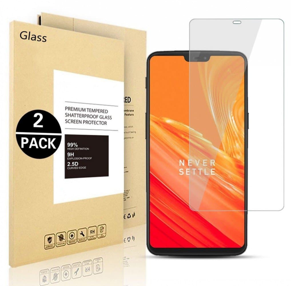 Voigeer Oneplus 6 Screen Protector, [2 Pack] [0.3mm, 2.5D] [Bubble-Free] [9H Hardness] [Easy Installation] [HD Clear] Tempered Glass Screen Protector for Oneplus 6