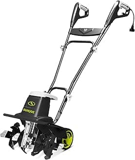 Sun Joe Corded Electric Garden Tiller & Cultivator with Steel Tines, 16 Inch, 12-Amp Motor - Heavy-Duty Tilling Machine for Lawn, Yard, and Gardening Care, TJ603E
