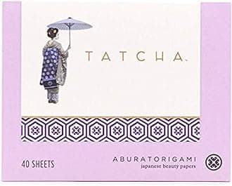TATCHAAburatorigami Blotting Papers: 100% Natural Abaca Leaf & Gold Flakes Absorb Excess Oil (40 Pack)
