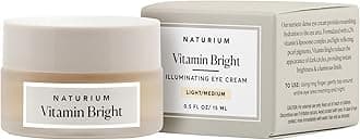 Vitamin Bright Illuminating Eye Cream, Under Eye Repair Cream for Dark Circles, with Vitamin K, Phyto-Complex, & Mineral Pigments, Light/Medium, 0.5 oz