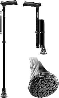 HONEYBULL Walking Cane for Men & Women – Foldable, Adjustable, Lightweight Cane with Air Cushion Tip for Stability & Ergonomic Grip, Heavy Duty Walking Sticks for Seniors