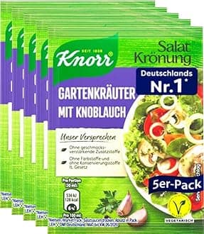 Knorr Salat Kroenung Gartenkraeuter mit Knoblauch (Garden Herbs with Garlic) 5-Pack 40g (5 x 8g)