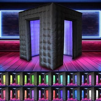 SAYOK 8x8x8フィート インフレータブルフォトブース用背景幕 ブラック ホワイト フォトブースエンクロージャー ポータブル インフレータブルテント 写真撮影用背景 パーティー 結婚式 広告イベント用