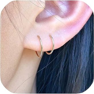Small Gold or Sterling Silver Huggie Hoop Earrings for Women Cartilage Nose Helix Tragus