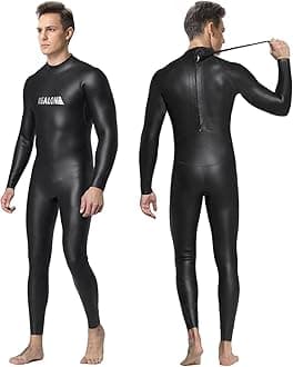 Men Women Wetsuit 3mm Smoothskin Triathlon Neoprene Full Wet Suits Back Zipper Cold Water Keep Warm for Surfing Snorkeling Diving Scuba