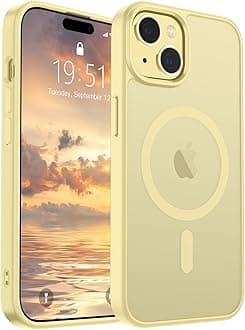 SUPFINE Magnetic for iPhone 15 Case (Compatible with MagSafe) (Military Grade Drop Protection) Slim Translucent Matte Shockproof with Anti-Fingerprint Phone Case,Buttercream Yellow