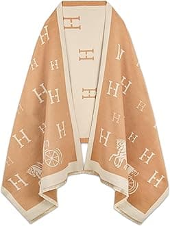 EXTREE Scarfs for Women Pashmina Silky Shawl Wrap for Evening Dressing Blanket Open Front Poncho Cape