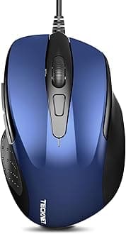 USB Wired Mouse, 6400 DPI Mice 4 Adjustable DPI with 6-Button Corded, Optical Computer Mouse with Ergonomic Design for Laptop, Chromebook, PC, Desktop, Mac, Notebook