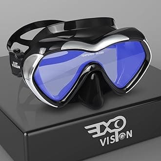 Scuba Diving Mask Anti-Fog Panoramic Snorkel Goggles, Adult Mirror Swim Mask Single Lens Swim Goggles wIith Nose Cover for Diving, Snorkeling, Swimming