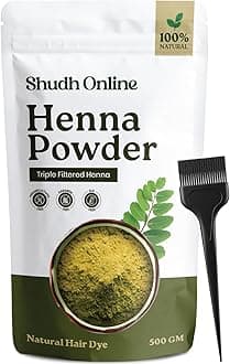 Organic Henna Powder for Hair Growth (500 Grams), Herbal Mehandi, Hena Powder for Hair, Mehendi, Natural black dye - Mehndi Hina - Rajasthani Mehandi for Women