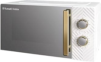 Russell Hobbs 17 Litre 700W White Solo Manual Microwave With Groove Design, 5 Power Levels, Integrated Timer And Defrost Function, Easy Clean RHMM723