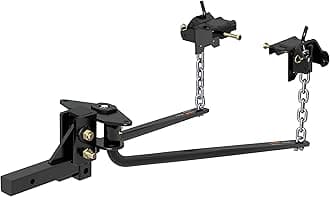 CURT 17051 MV Round Bar Weight Distribution Hitch, Up to 8,000 lbs., 2-Inch Shank