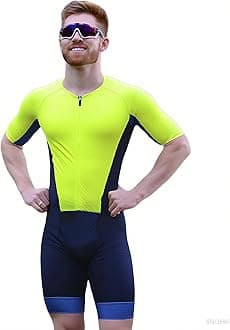 Men's Triathlon Skinsuit - Lightweight Breathable Short Sleeve Full Body Suit Trisuit Triathlon Men XS-3XL