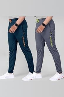 Men Combo Track Pant with Lycra Elastic Jogger Suitable for Active Wear, Jogger Yoga Wear, Sports (Pack of 2)