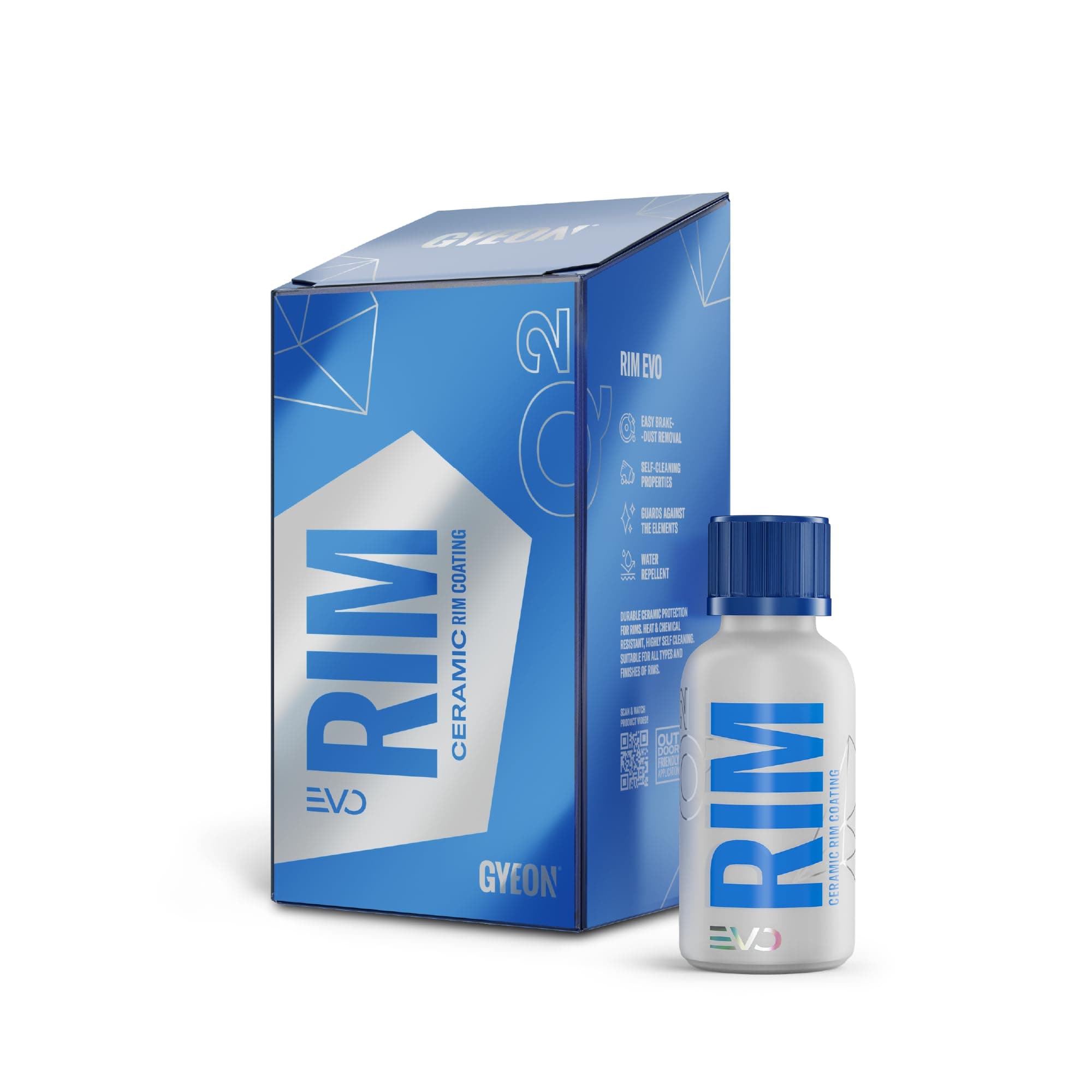 GYEON Q² Rim EVO - Wheel Ceramic Coating Kit - Alloy Wheel Protector & Water Repellent - High-Temperature Resistant - Self-Cleaning for Painted, Powder-Coated, Polished & Anodised Rims - 30ml