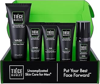 Skin Care Set for Men, Advanced Routine, System Level 2, Daily Face Wash, Facial Scrub, Two Moisturizers, and Eye Cream for Healthy, Hydrated Skin, Men’s Skin Care, 5 Piece Kit