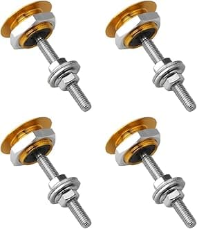 4PCS Universal Vehicle Hood Pins, Quick Release License Plate Lock Clip, Push Button Bonnet Kit, Aluminum Alloy Quick Latch Lock for Auto Bumper, Diameter 1.18 inch Fits Most Cars (Yellow)