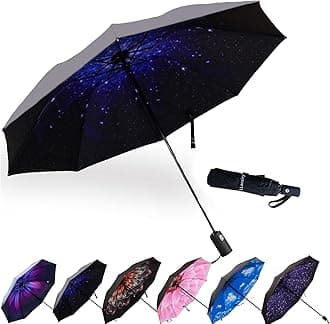 LLanxiry Compact Travel Umbrella,Windproof Waterproof Stick Umbrella Anti-UV Protection Golf Umbrellas