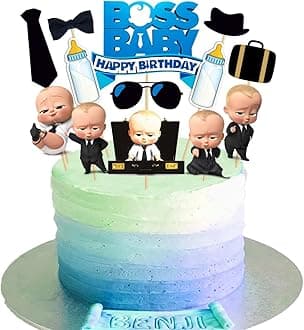 - Zyozique Boss Baby Birthday Party Supplies, 1 set Boss Baby Party Supplies Set for Boys and Girls, Include Cup Cake Topper and Cake Topper