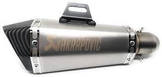 Akrapovic Universal Hexa Cut,Stainless Steel Slip On Exhaust Silencer 36-51 mm Muffler Pipe for All Bikes/Motorcycle (Silver)