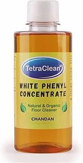 TetraClean Sandal White Phenyl Concentrate 250 ML | Fragrance Oil Based Natural and Organic Floor Cleaner | Makes 8-10 Litres of White Phenyl | Surface Cleaner | Disinfectant and Stain Remover