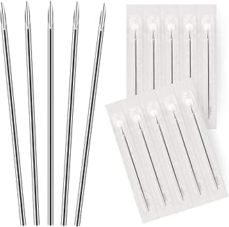 BodyJ4You 10PC Curved Piercing Needles Surgical Steel 20G Ear Nose Tragus Nipple Eyebrow Labret