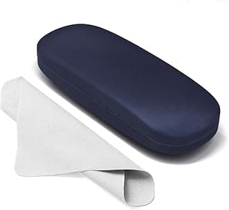 Glasses Case Hard Shell - PU Leather Eyeglasses Case for Sunglasses Eye Glasses with Cleaning Cloth
