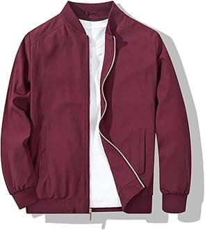 Men’s Bomber Jacket, Stylish, Casual, Lightweight Windbreaker for Spring and Fall
