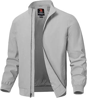 TBMPOY Men's Lightweight Jackets Casual Windbreaker Stylish Light Fall Spring Golf Work Dress Business