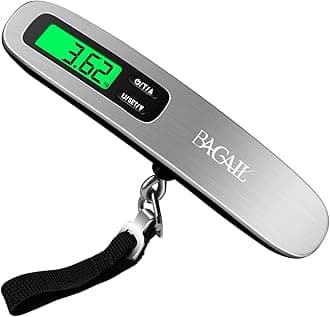 Digital Luggage Scale, 110lbs Hanging Baggage Scale with Backlit LCD Display, Portable Suitcase Weighing Scale, Travel Luggage Weight Scale with Hook, Strong Straps for Travelers