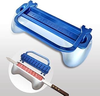 Ultimate Kebab Maker: Heavy-Duty Aluminum with Food-Grade Teflon for Optimal Hygiene User-Friendly Skewer Machine Craft Easy Professional-Looking Kebabs Essential Grilling Tool (Green-Silver Serenity)