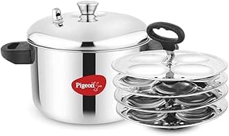 Stainless Steel Idly Maker 4 Plates Compatible with Induction and Gas Stove