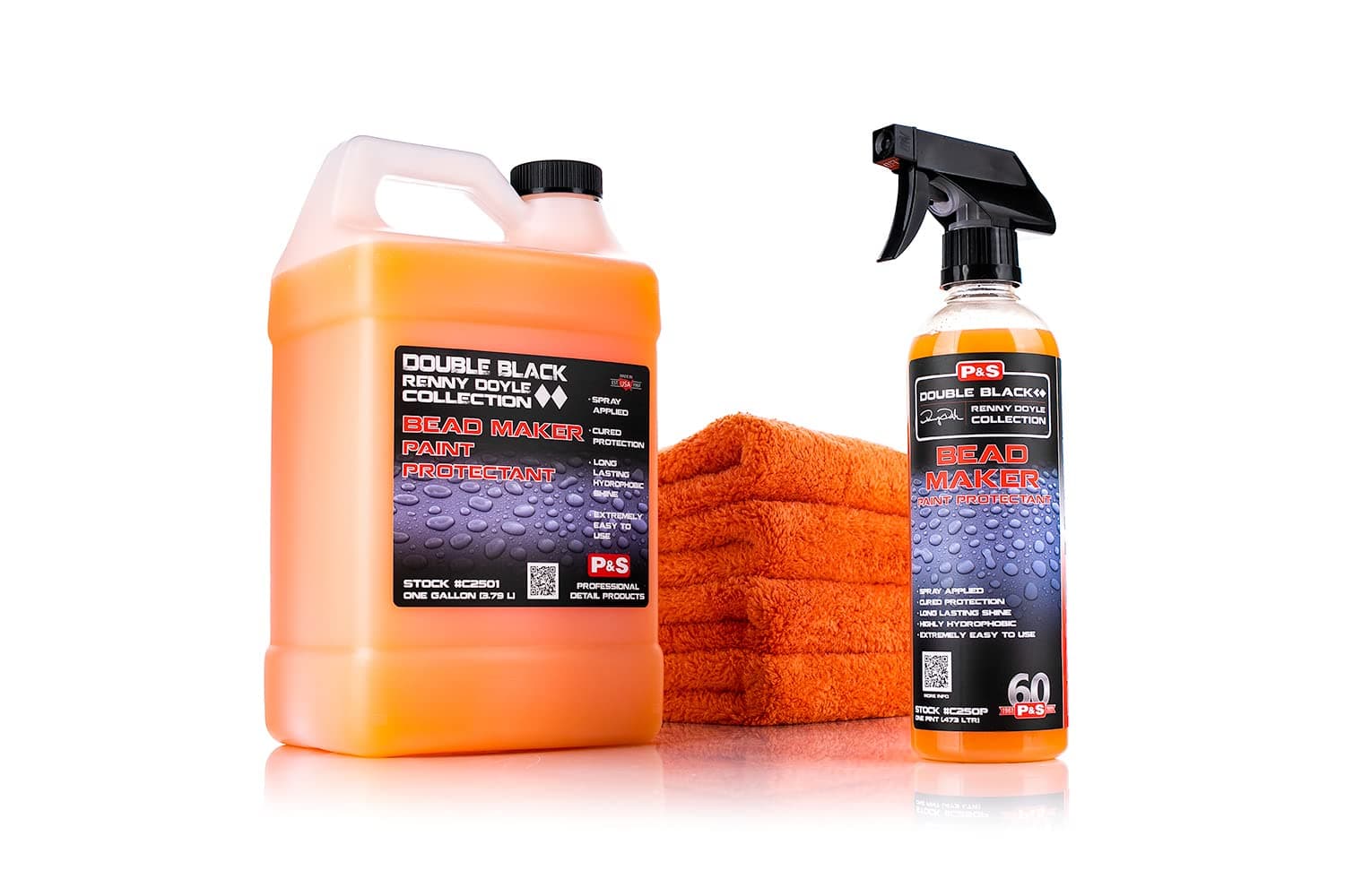 Bead Maker + 4 Eagle Edgeless Microfiber Towels - Combo Kit - Paint Protectant & Sealant, Easy Spray & Wipe Application (1 Gallon + 1 Pint)