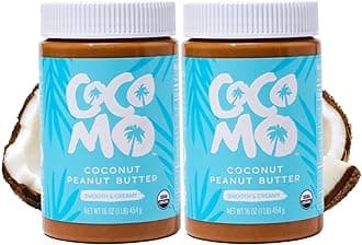 Cocomo Coconut Peanut Butter, Organic Peanut Butter, Natural, Gluten Free, Vegan, No Seed Oils, High Protein, Smooth and Creamy Spread, 16oz, 2 Pack