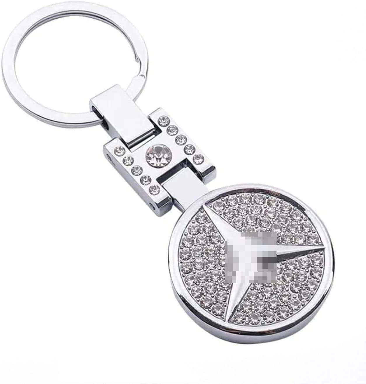 Replacement For Benz car Keychain Car Logo Key Ring 3D Metal Emblem Pendant Double Side Zircon Crystal Decoration Lanyard Keychains Accessories for Gifts