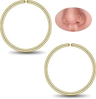 Small Gold or Sterling Silver Huggie Hoop Earrings for Women Cartilage Nose Helix Tragus