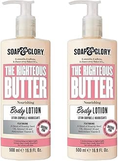 Soap & GloryOriginal Pink The Righteous Butter Moisturizing Body Lotion - Shea Butter, Vitamin E & Aloe Vera Body Moisturizer - Rose & Bergamot Scented Lotion (500 ml, 2 pack)