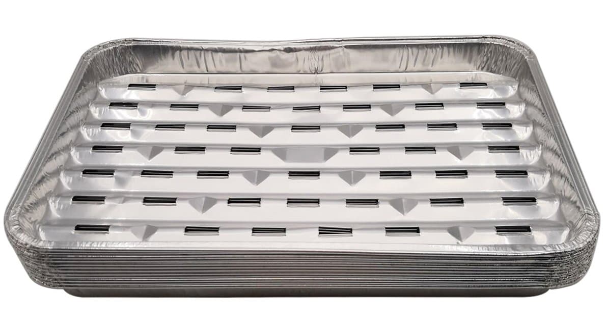 HOMEDECISION 340X230mm(13.3X9inch) Aluminum Foil Baking Barbecue Grilling Trays Pans 12-Pack