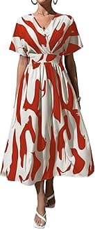 Leriya Fashion Printed Maxi Dress for Women | Trendy Long One Piece Summer Outfit | Lightweight Flared Dress for Casual & Holiday Wear