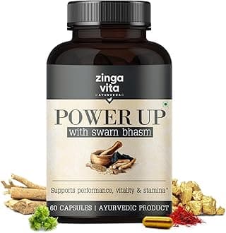 Zingavita Power Up Shilajit for Men with Swarn Bhasm | 100% Ayurvedic with 17 Herbs like Pure Original Shilajit/Shilajeet & Ashwagandha | For Stamina & Performance (60 Shilajit Gold Capsules)