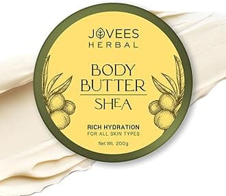 Jovees Herbal Shea Body Butter with Mango Butter, Olive Oil for Dry & Rough Skin | Reduces Stretch Marks 72Hrs Moisturization |Deep Nourishment For All Skin Types 200G