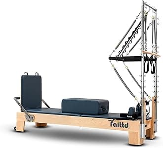 Faittd Pilates Reformer,Pilates Reformer Equipment with Reformer Accessories, Reformer Box, Padded Jump Board, Reformer Pilates Machine for Home Workouts