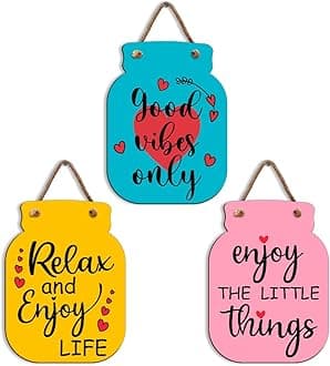 Sehaz Artworks Home Decor Items for Living Room | Wall Decoration for Living Room | Wall Hangings for Home Decoration | Home Decoration Items Stylish | Good Vibes Only