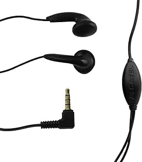 Alcatel Black 3.5mm Stereo Earphone Headset with Mic - S7 Model - Wired - In Ear - Touch Control - Black - Suitable for Alcatel Devices